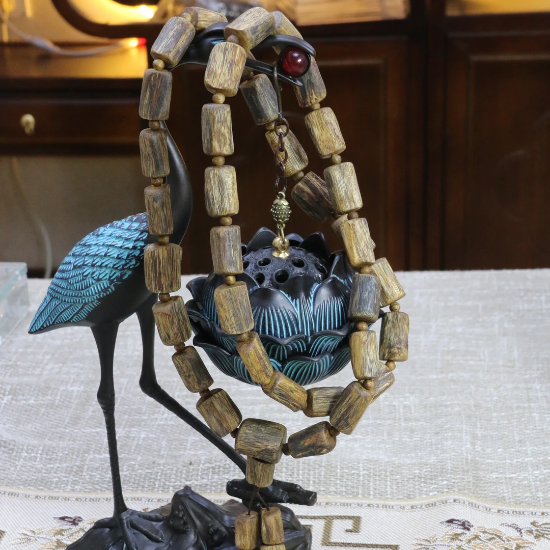 乌身原叶多圈淳化老料留疤随形沉香手串  一串