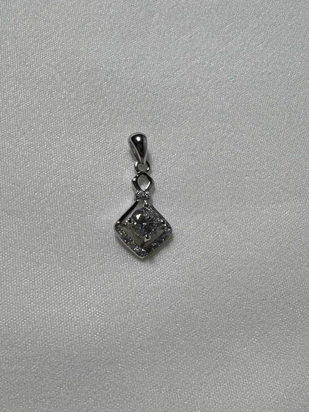 925银合成锆石银制品 方形的吊坠-016不带项链