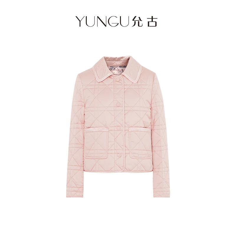 196【允古品牌】D家戴妃小香保暖菱格棉服2024秋冬新品时尚