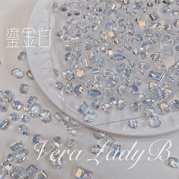 【白白家 ·梧州镀膜冰花】梧州料s级精品美甲饰品钻