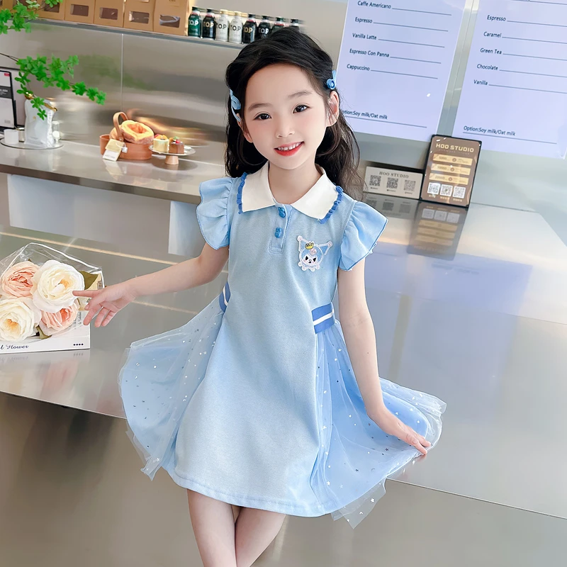 女童库洛米连衣裙夏季2024新款儿童短袖Polo裙夏装女宝宝公主裙子