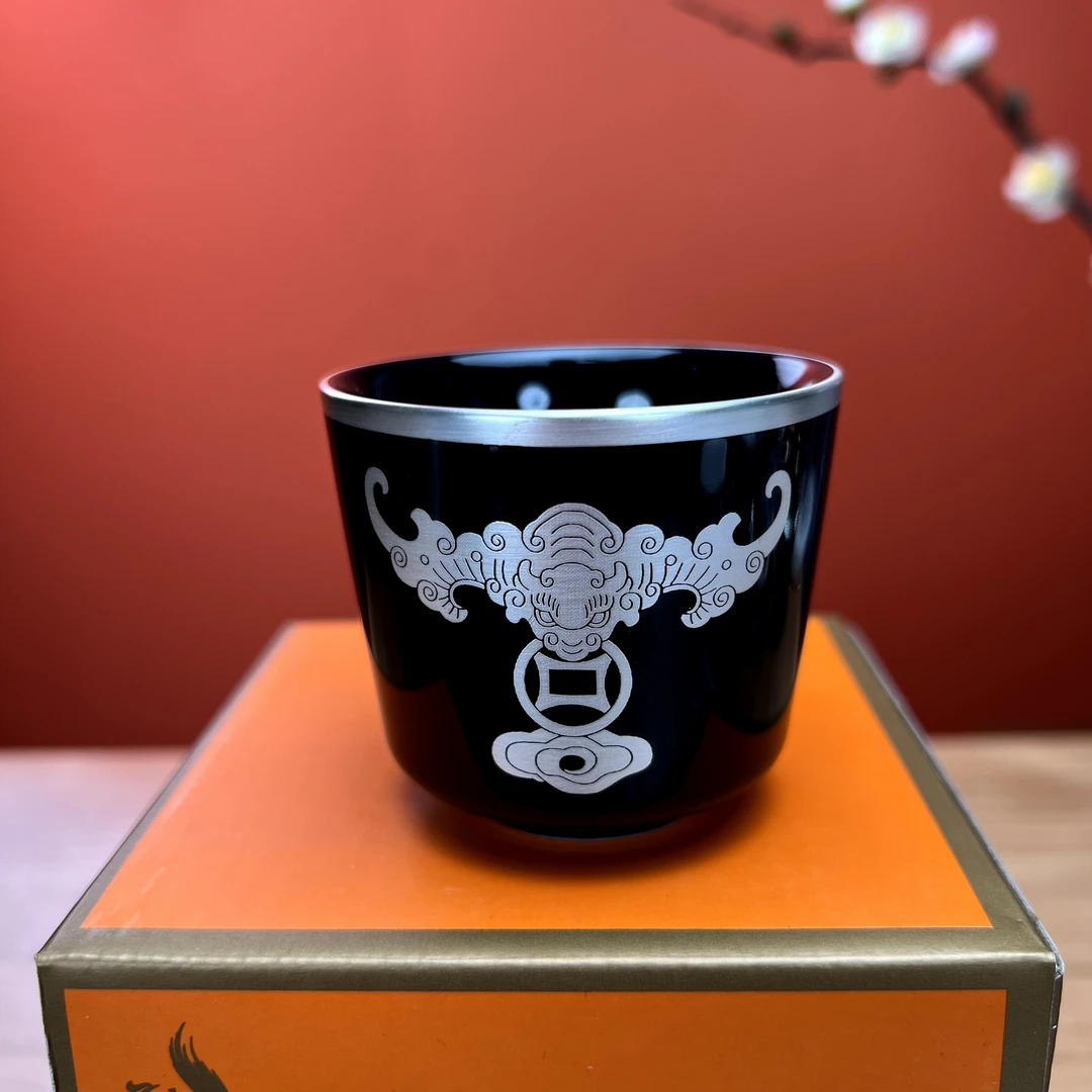国宝窑手工福从天降鎏银主人杯发财杯家用茶具功夫茶具
