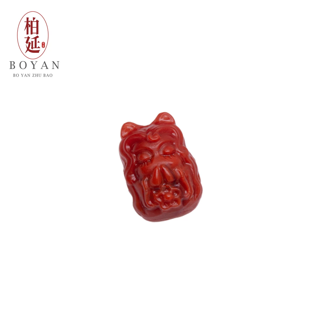 【柏延】天然南红玛瑙精工雕刻满色满肉凤九吊坠16*10MM BY1266