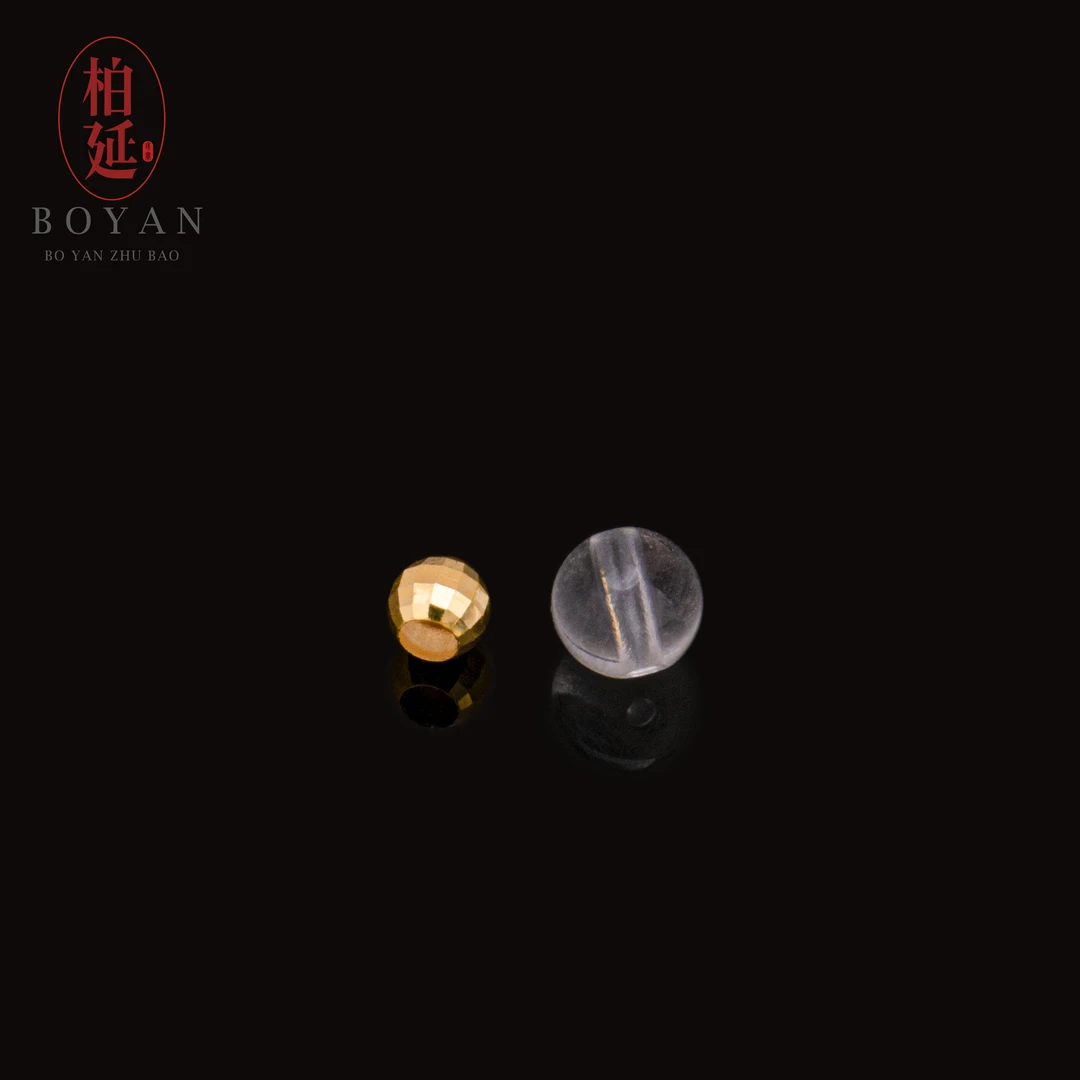 【柏延】18K镭射珠4mm水晶DIY配珠（一个）JHY0047