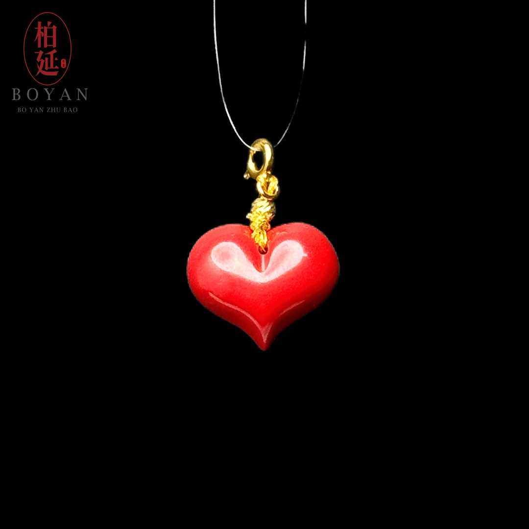 含辰砂工艺品【经典款】时尚百搭手工爱心吊坠女款精美BY2277