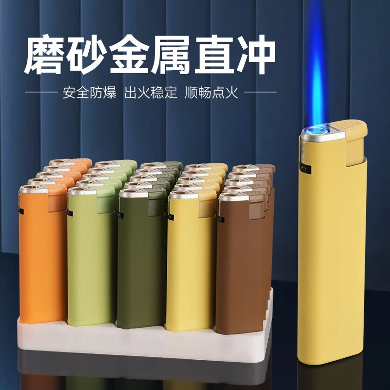 高档金属防风打火机定制订做印字广告一次性火机家用耐用可充气