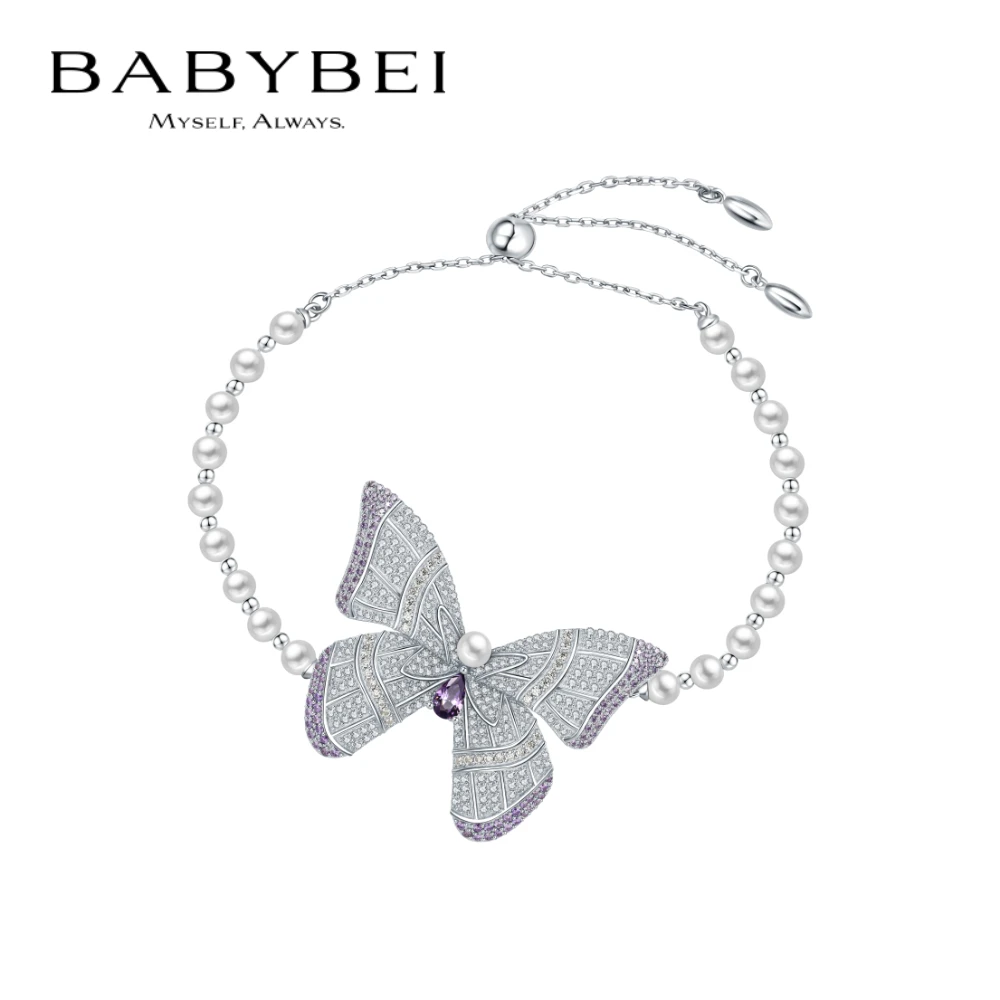 BABYBEI/初贝 925银手链 花蝴蝶手链贝珠甜美精致时尚轻奢气质