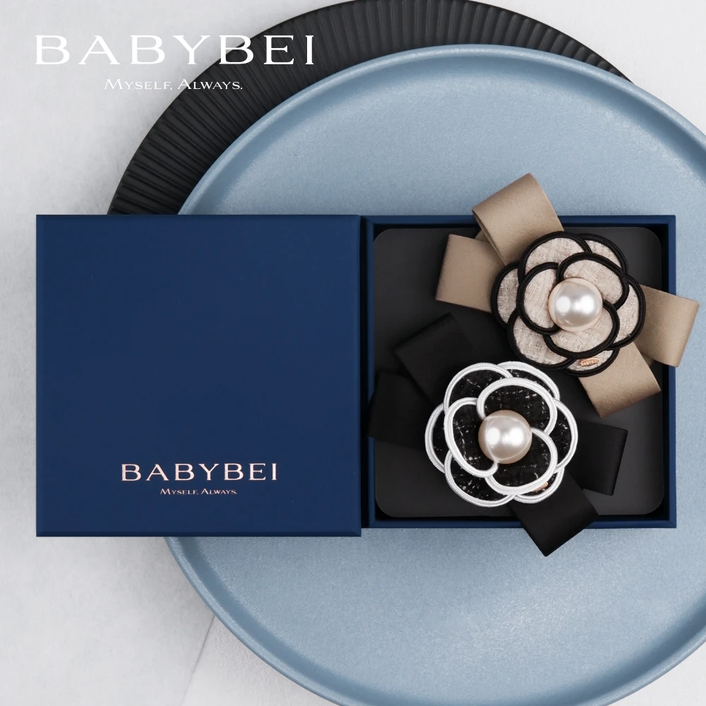 BABYBEI/初贝[陈紫函同款]茶茶高亮珠中弹簧夹蝴蝶结单珠优雅气质