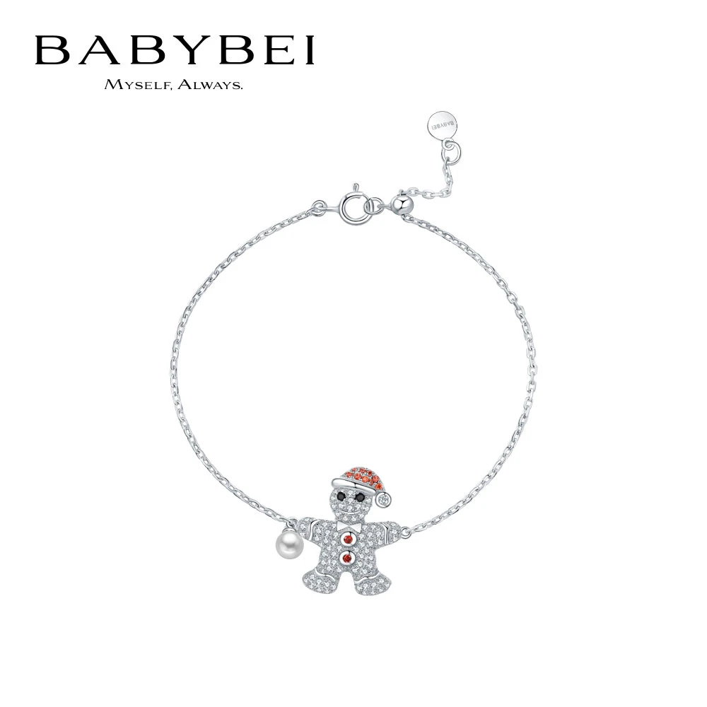 BABYBEI/初贝 925银手链 姜饼人手链贝珠圣诞个性精致时尚小众