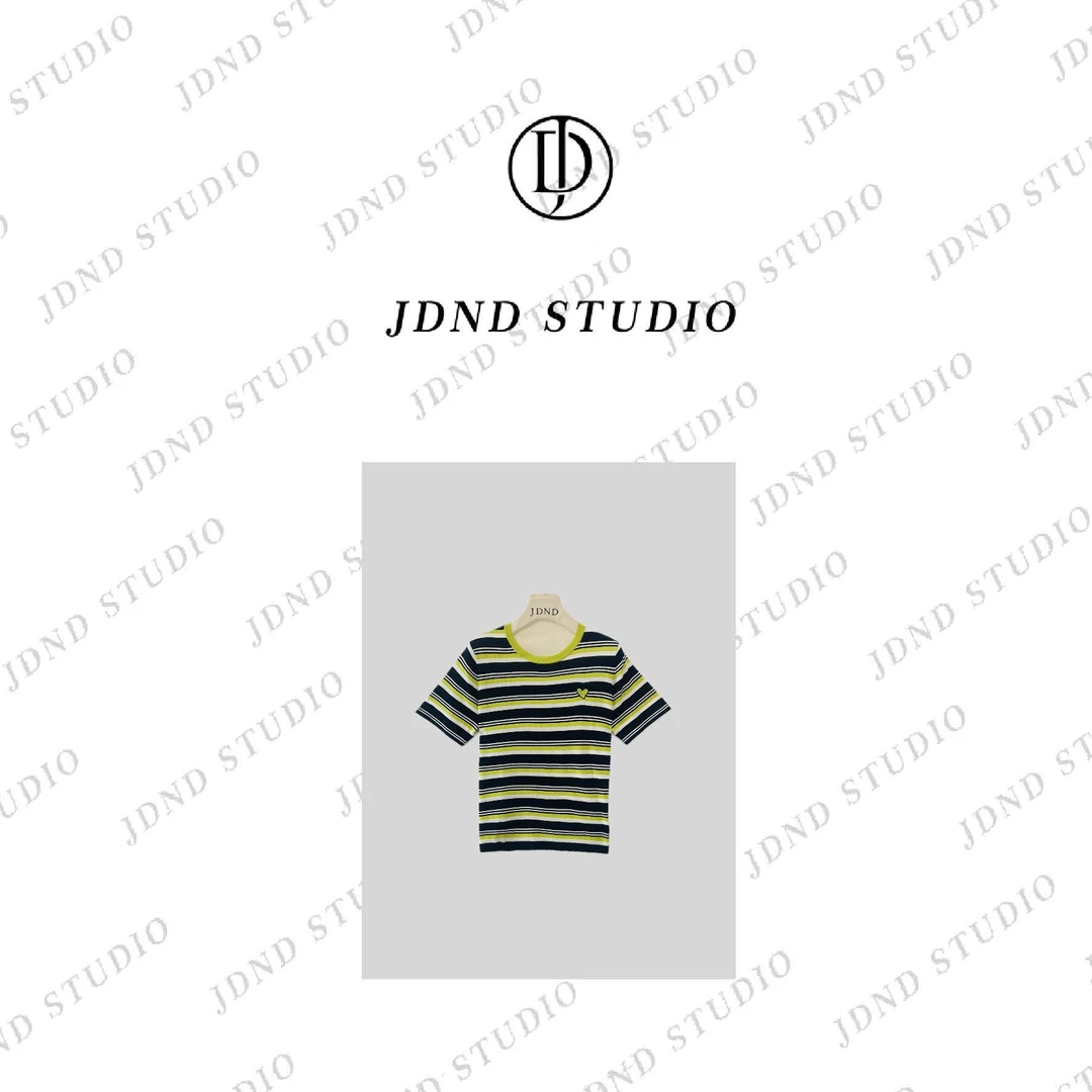 【绿野仙踪】桑蚕丝+莱赛尔撞色条纹针织小衫XY241046 JDND轩羽