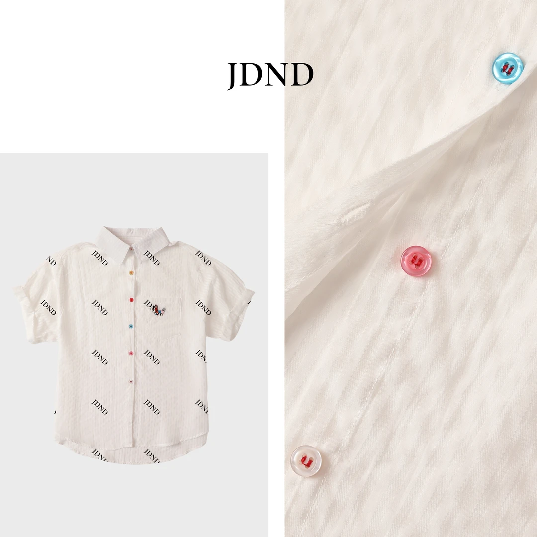 【彩虹小马】夏季时尚小众拼色竖条衬衫XY24817 JDND轩羽