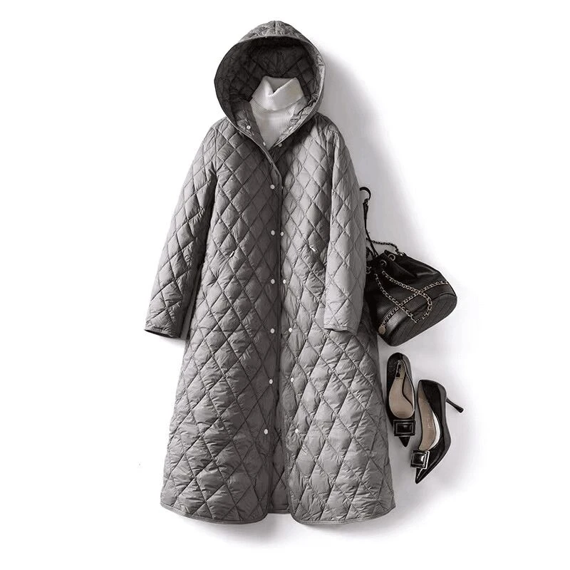 陈姐优选]2402款长款百搭新款修身轻薄两穿鹅绒羽绒服