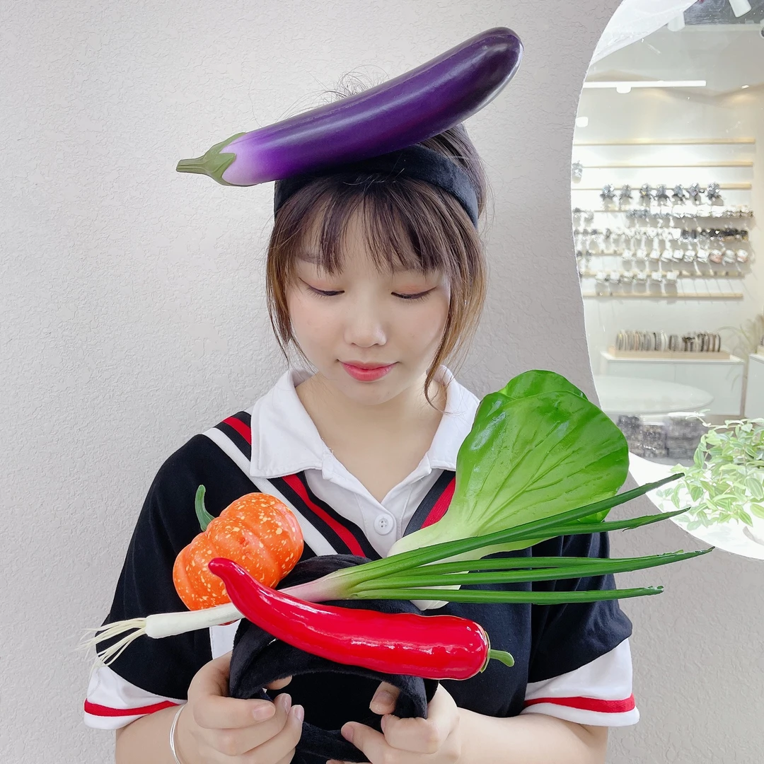 网红仿水果胡萝卜搞笑发箍女大葱可爱发窟创意辣椒头箍仿真发饰