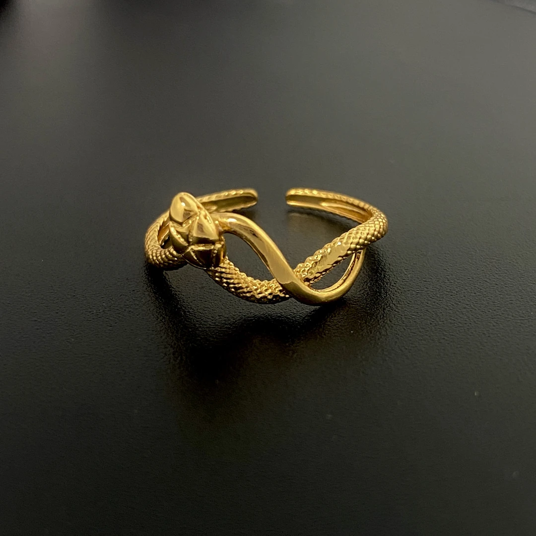 铜合金戒指 欧美蛇盘龙缠绕小灵蛇戒指新中式高质量复古宫廷指戒