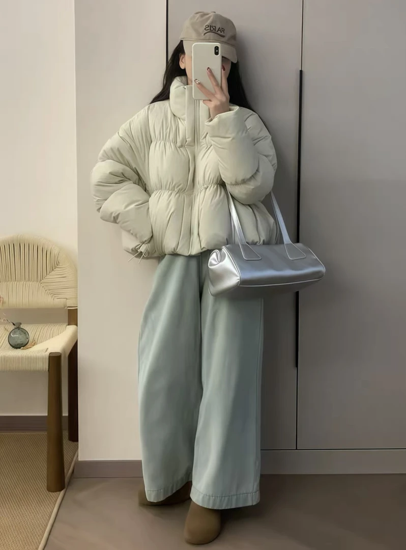 「小甜包」冬季韩系甜美奶呼呼羽绒服温柔减龄显瘦时尚立领面包服女