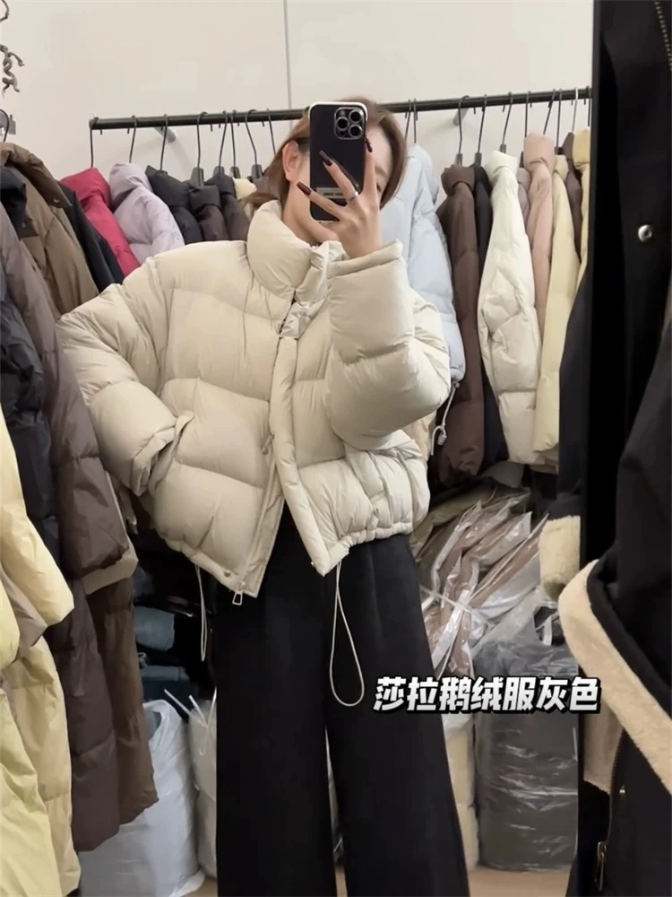 [云朵泡芙]鹅绒服短款冬季女装加厚面包羽绒服新款韩国泡芙外套女