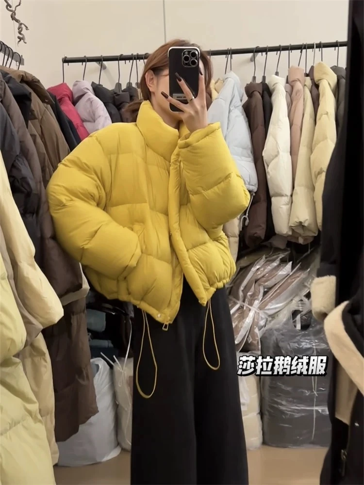 2025年新款云朵泡芙鹅绒服短款冬季女装加厚面包羽绒服新款外套女