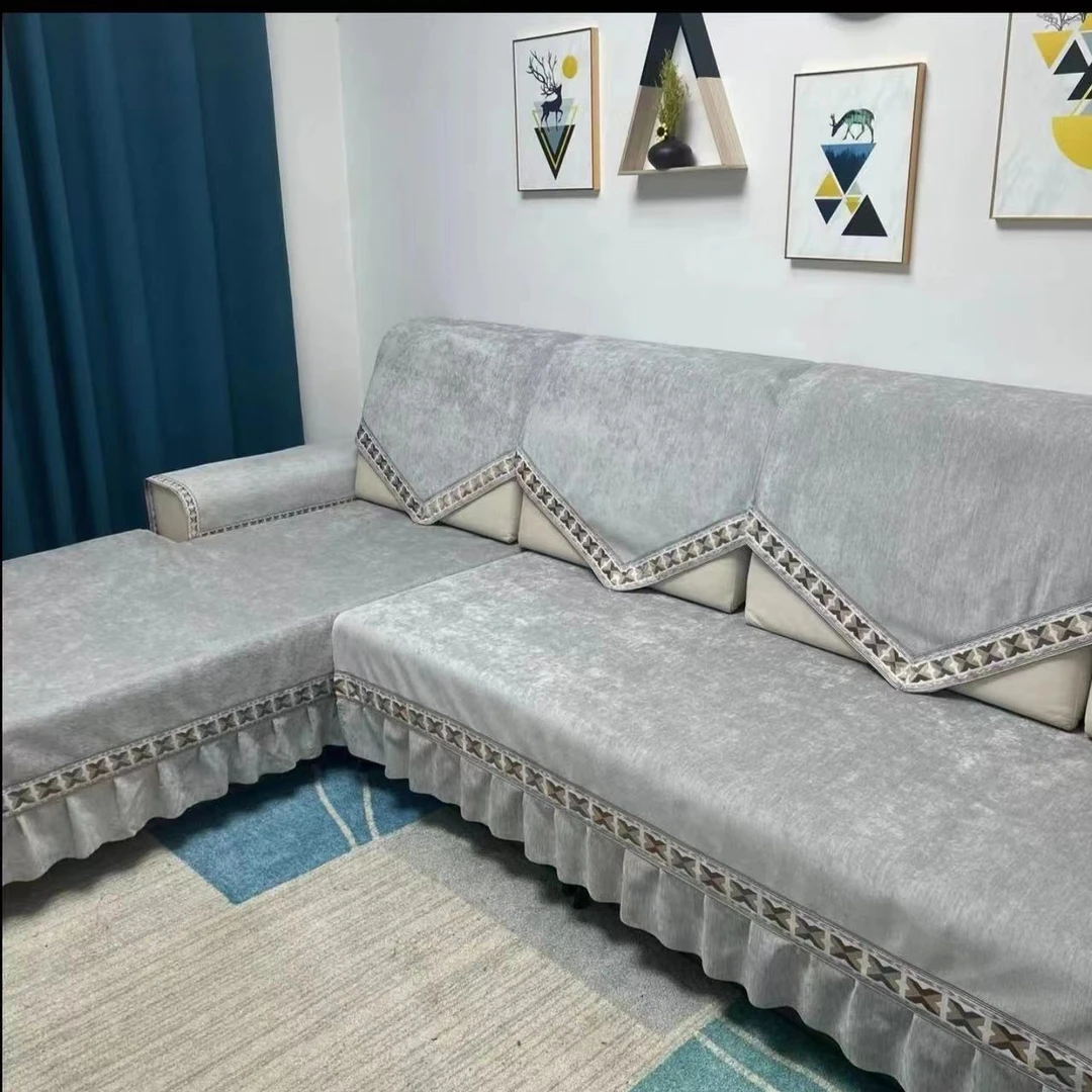 【雪尼尔-仅坐垫】高精密四季通用防滑新款沙发垫简约新款沙发罩盖