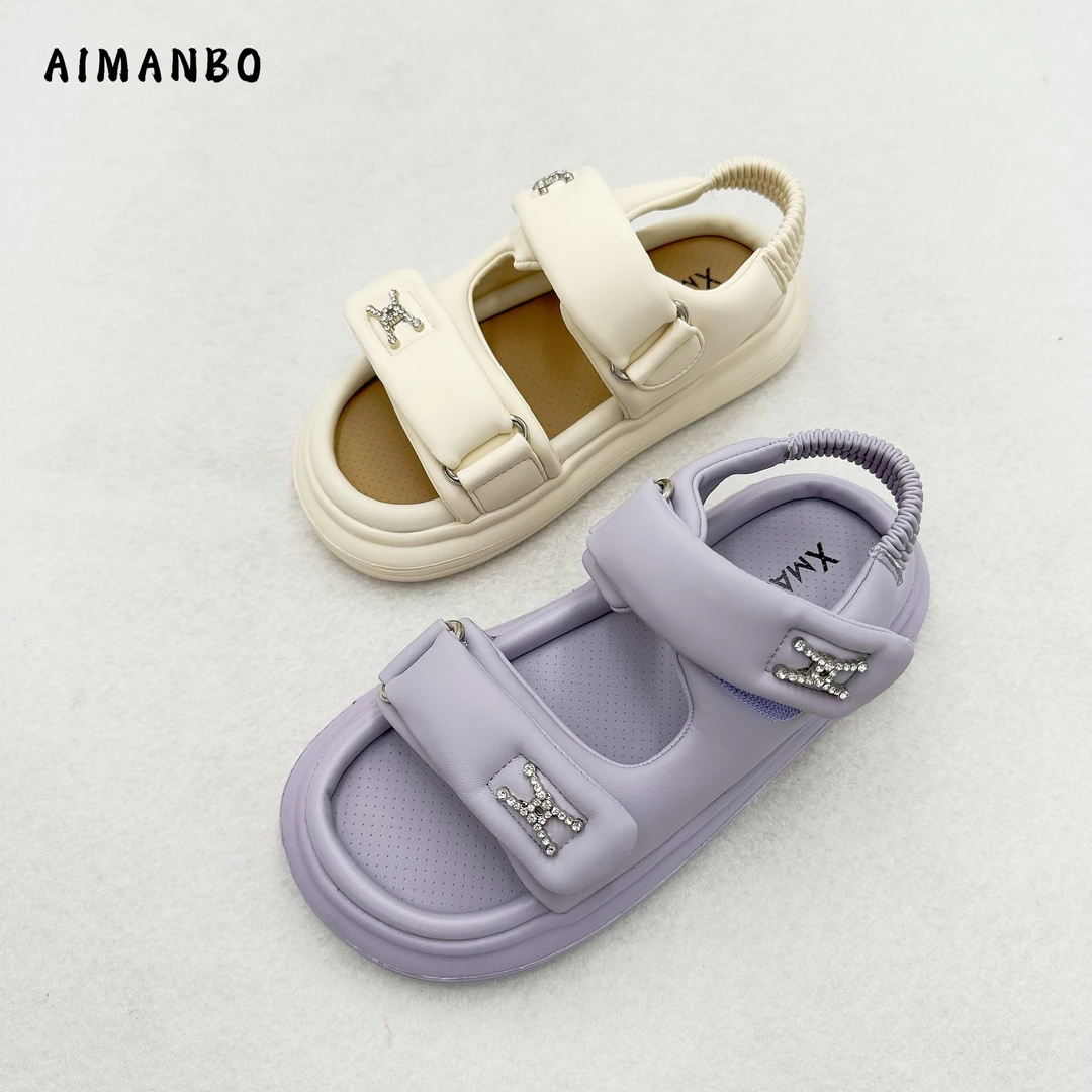 STROLLBEAUTY/漫步佳人夏季外穿小香风女鞋4314610魔术贴平底凉鞋