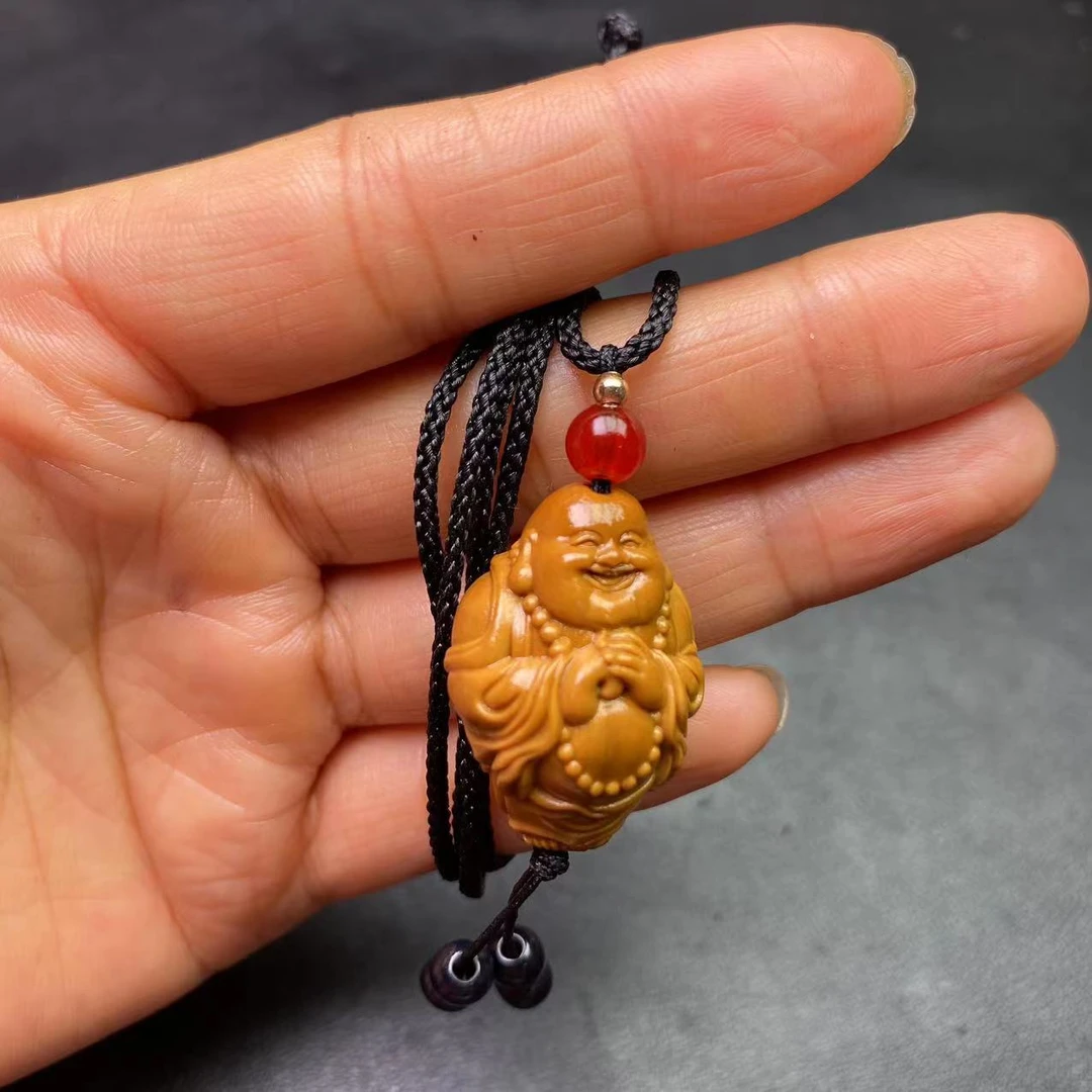 橄榄核文玩核雕雕刻新弥勒链子
