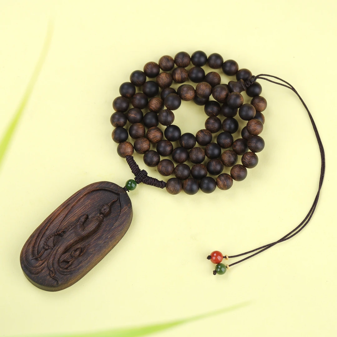 沉香【揽香集】-沉水越南芽庄老白棋0.8脖挂长链+无面挂牌设计款