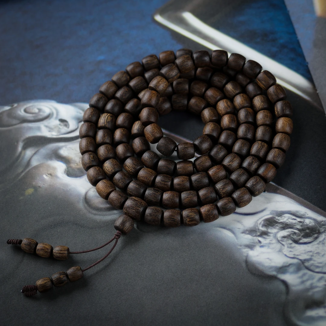 【香木雅集】沉香手串-富国岛倒架沉香0.8*108桶珠长串多圈