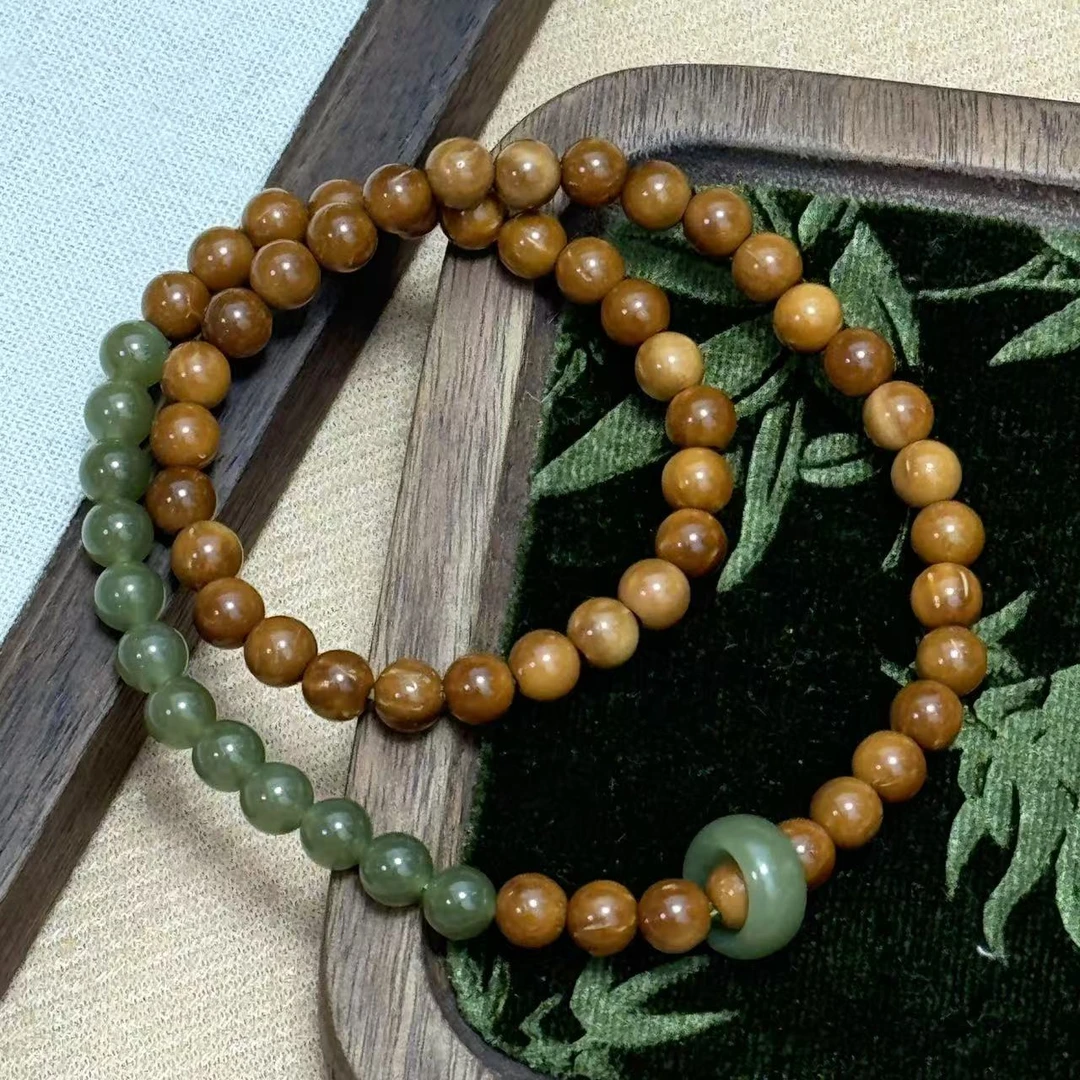 [青山黛]库克搭和田双圈手串LY0693