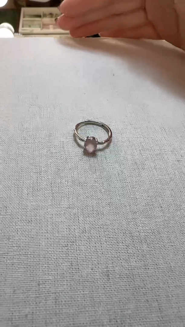 【闪购商品】水晶戒指银S925镶嵌粉晶MG0198