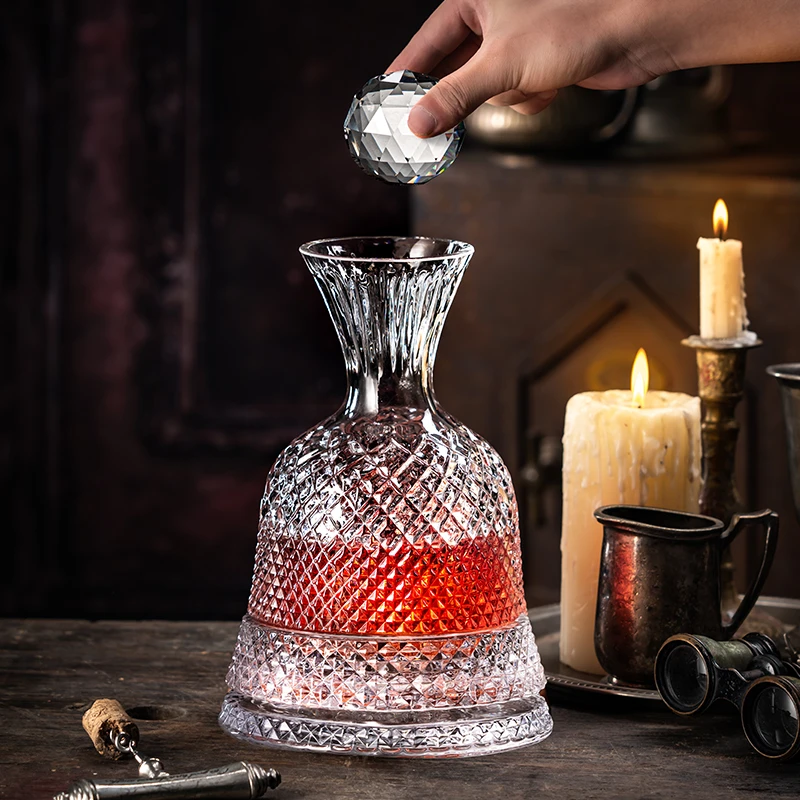 红酒醒酒器水晶高端旋转冷水壶瓶套装家用陀螺高端葡萄酒一套