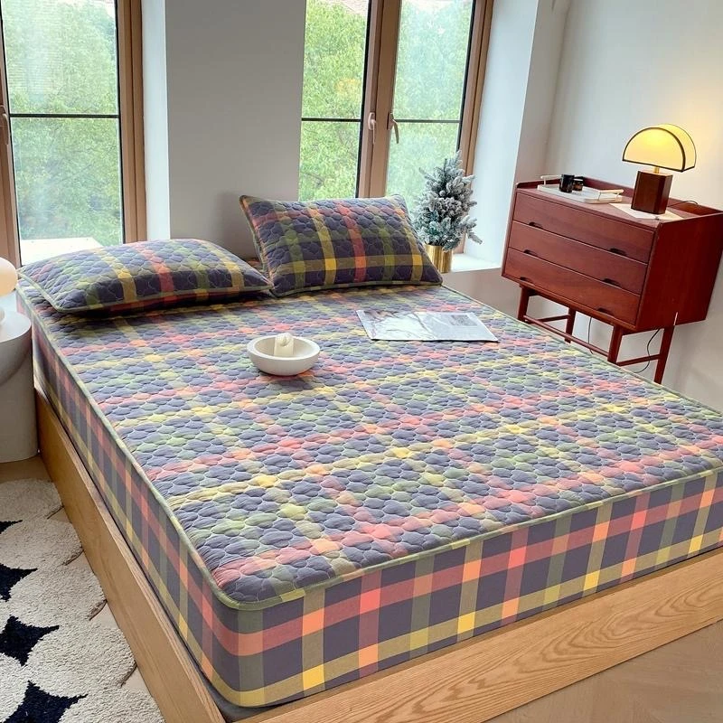 四季款夹棉床笠加厚防滑保护罩加棉款床罩榻榻米床垫套全包围床单