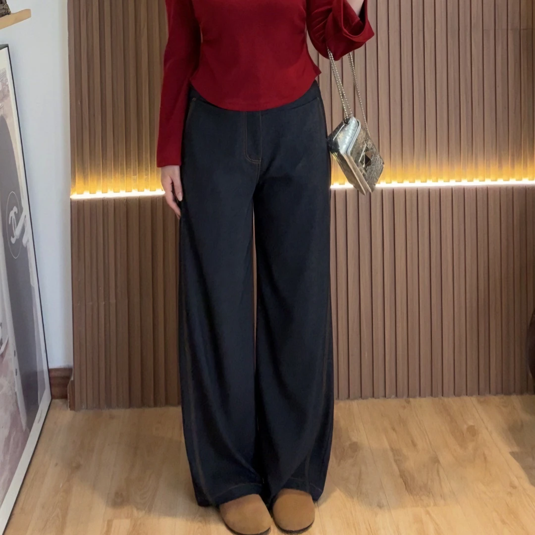 【仅裤子】花老爷微胖港风复古色新色牛仔裤PMM81535