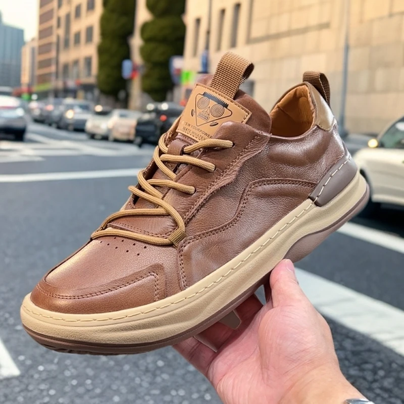 【德奈虎】头层牛皮小白鞋男士休闲板鞋皮鞋真皮透气时尚百搭潮