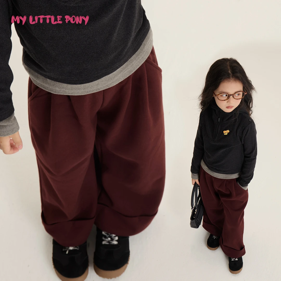 【小马宝莉】秋冬女童翻边直筒休闲裤-32578