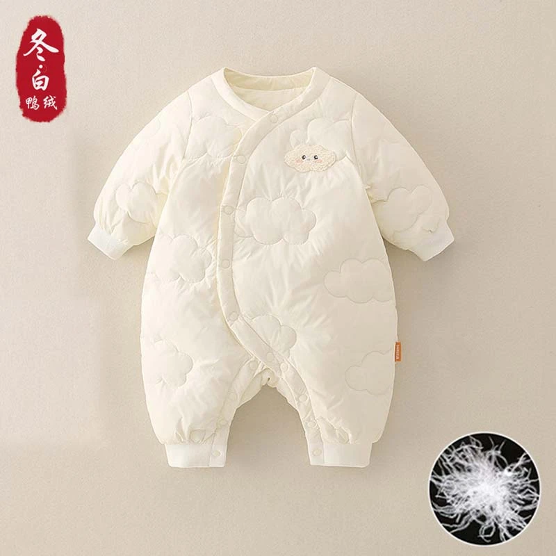 婴儿90绒衣服加厚连体衣婴幼儿儿童宝59码衣服连体外出服公主90绒