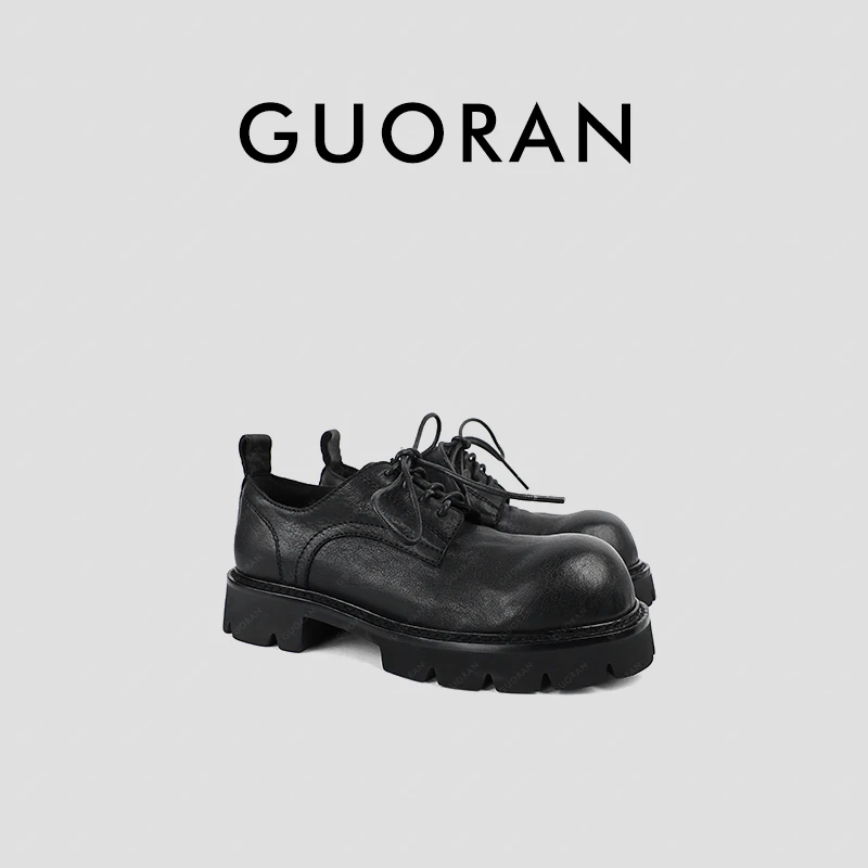 轻奢复古淑女温柔风厚底系带乐福单鞋