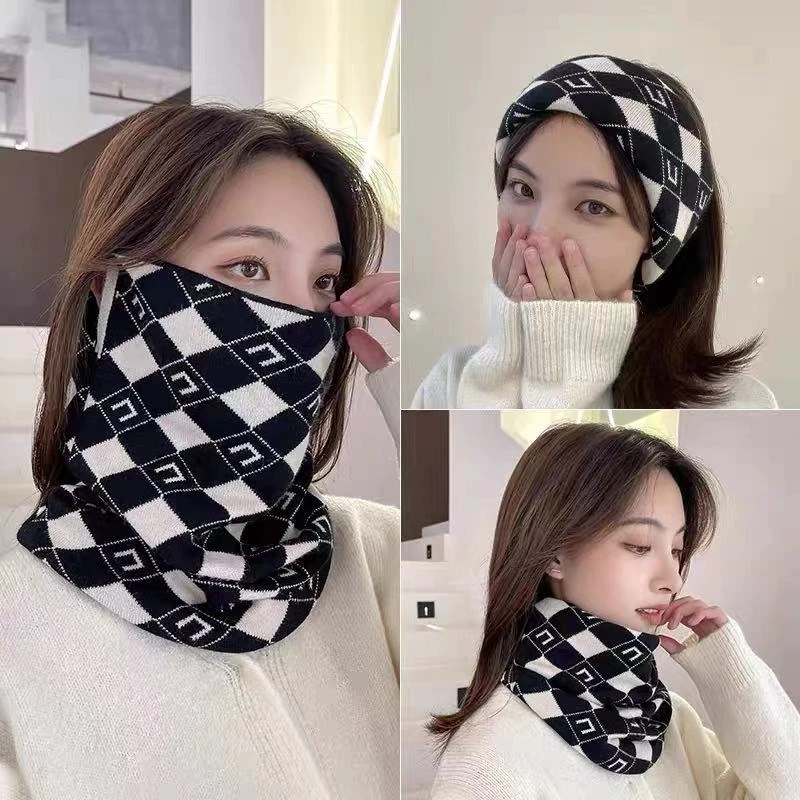 【升级款】秋冬时尚百变挂耳围脖围巾百搭针织加厚骑行防风保暖zsn