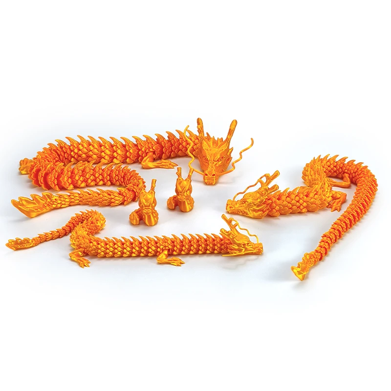 金龙 30cm 45cm 60cm 手把摆件中式办公桌面玩具创意解压装饰动物