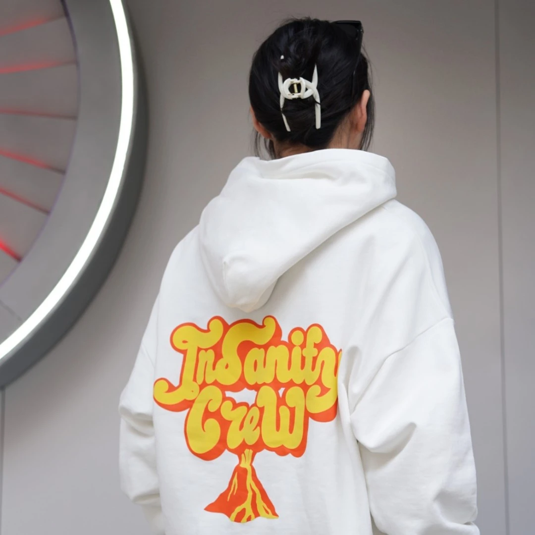热极Insanitycrew涂鸦印花帽衫卫衣潮酷百搭经典款宽松上衣连帽