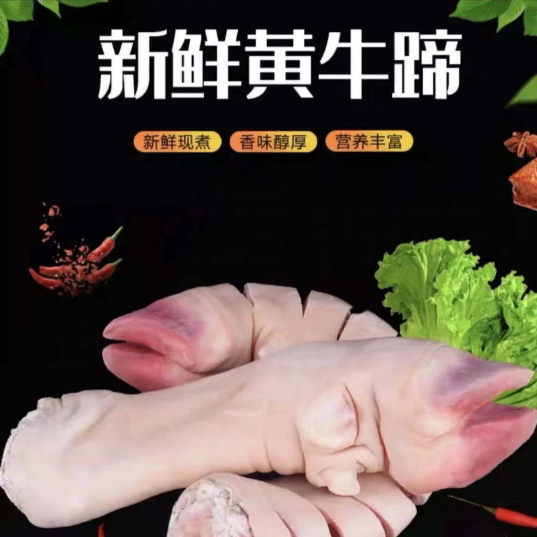 新鲜黄牛蹄 开水烫毛 带大筋  无毛碴 顺丰冷链包邮 拍5斤发6斤