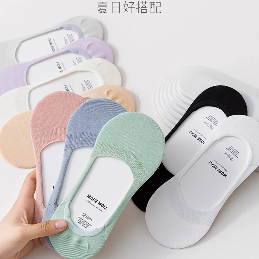 透气吸汗春夏薄款纯棉女士防滑浅口船袜隐形防臭不掉跟配单鞋潮女
