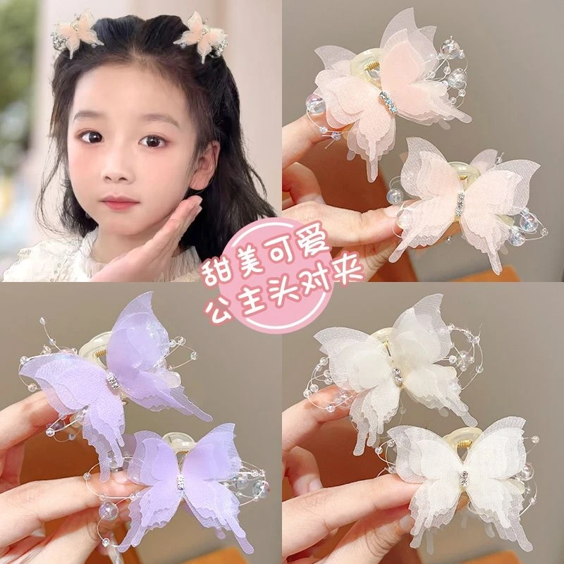 超仙泡泡儿童刘海碎发固定抓夹2024新款蝴蝶侧边发夹女童发卡发饰