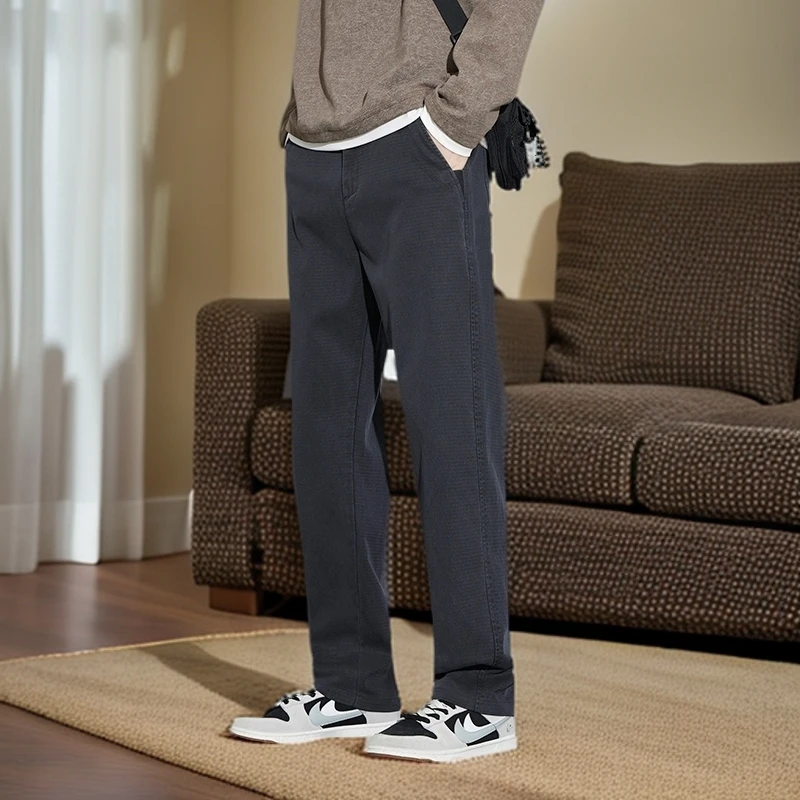 2024秋冬新款莱赛尔直筒休闲裤男潮牌宽松大码百搭垂顺抗皱运动裤