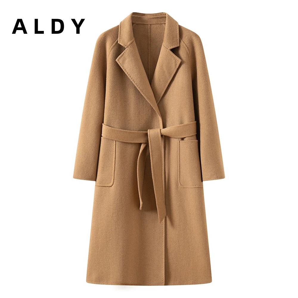 【浴袍款】003新款灰色羊毛大衣宽松中长款百搭秋冬加厚轻奢双面呢