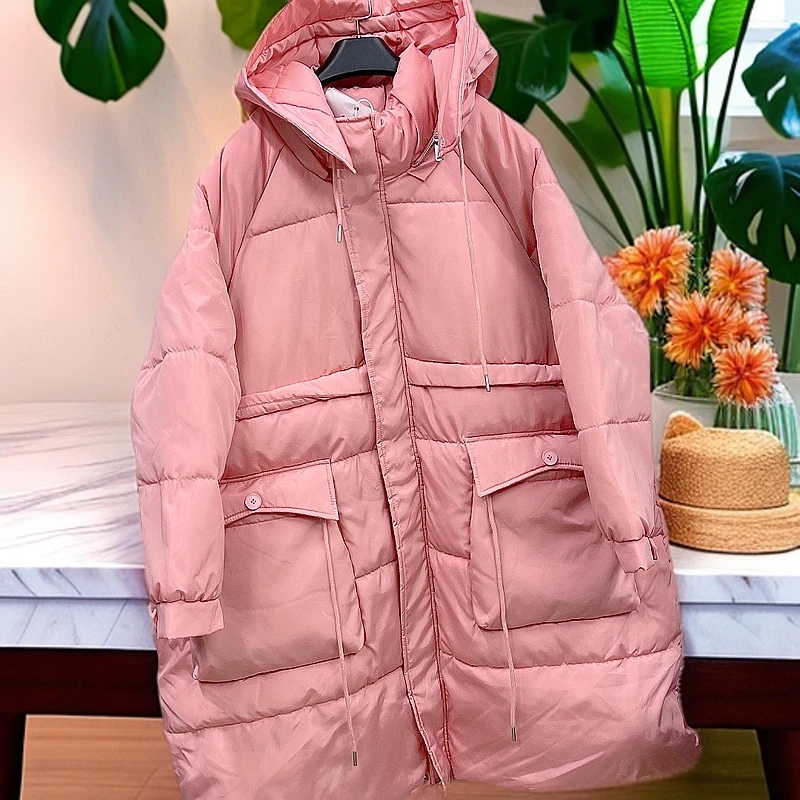 240-320斤 甜美大兜品质嘎嘎棉钱袋子加厚大棉服中长款冬季休闲