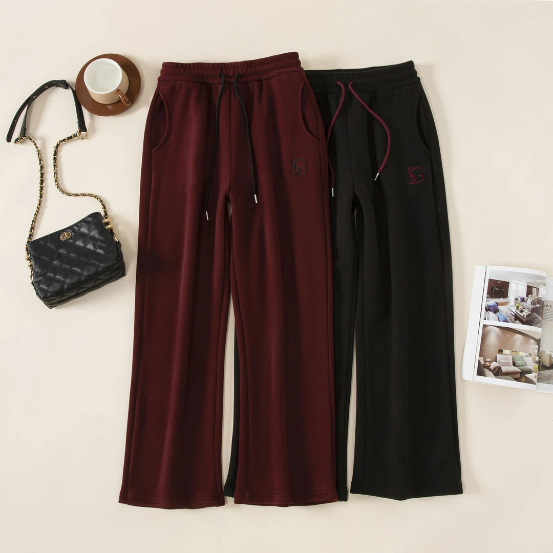 【貂绒蚕丝】加绒加厚冬季新款阔腿裤