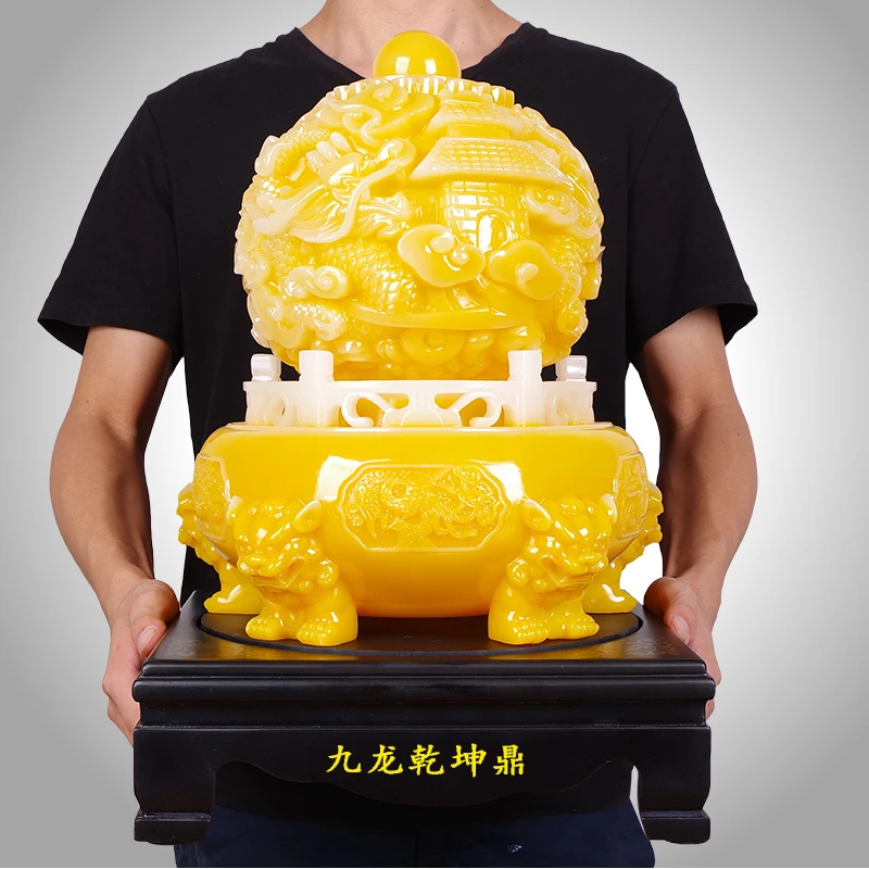 九转乾坤鼎摆件招财时来运转九龙鼎客厅装饰办公室桌面家居工艺礼