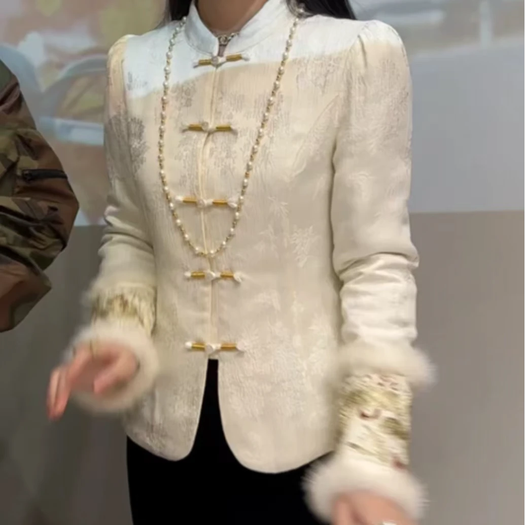 【长相思】新中式休闲百搭国风加厚外套上衣2024C7273-倩倩