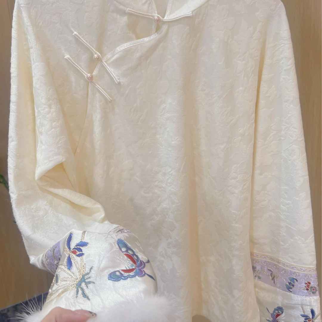 新中式刺绣厚款加绒盘扣冬季打底小衫2024D7774-倩倩