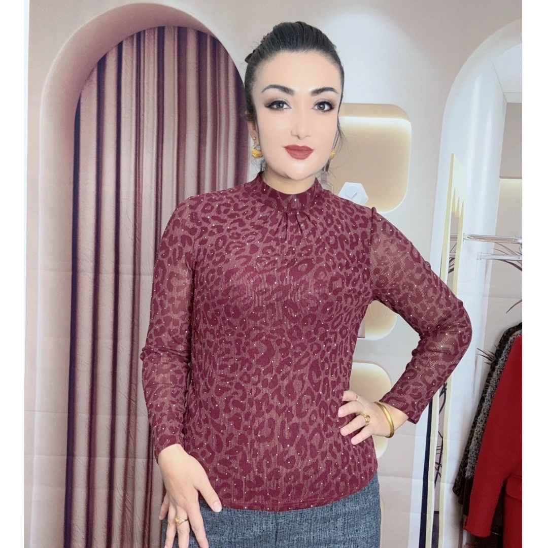 【Royal服装】潮流T恤新疆包邮蕾丝长袖网红时尚百搭女士针织加绒