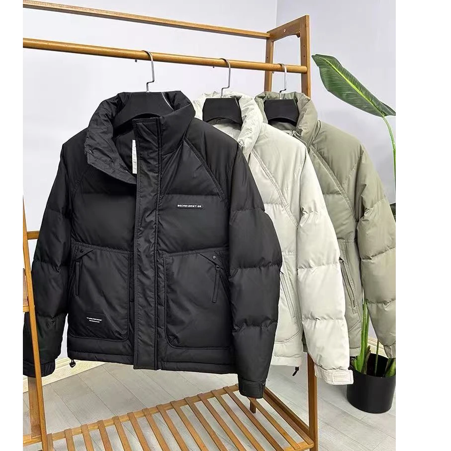 纯色韩版轻薄棉衣加厚时尚男士冬季立领外套-8016